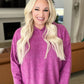 Hooded Melange Brushed Hacci Sweater in Light Plum