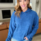 Hooded Melange Brushed Hacci Sweater in Light Navy