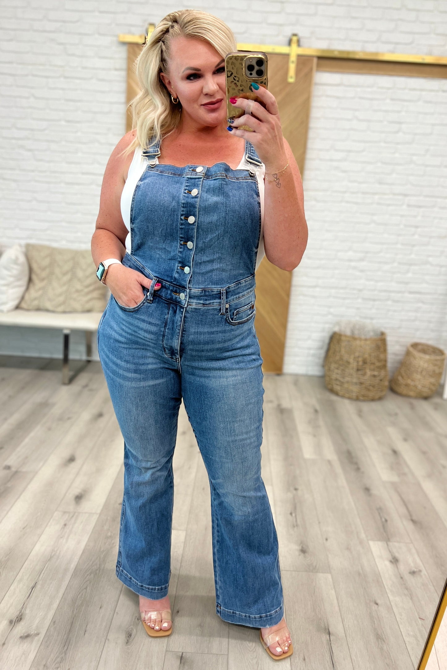 Judy Blue Control Top Retro Flare Overalls