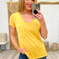 Melange Burnout V-Neck T-Shirt in Yellow Gold
