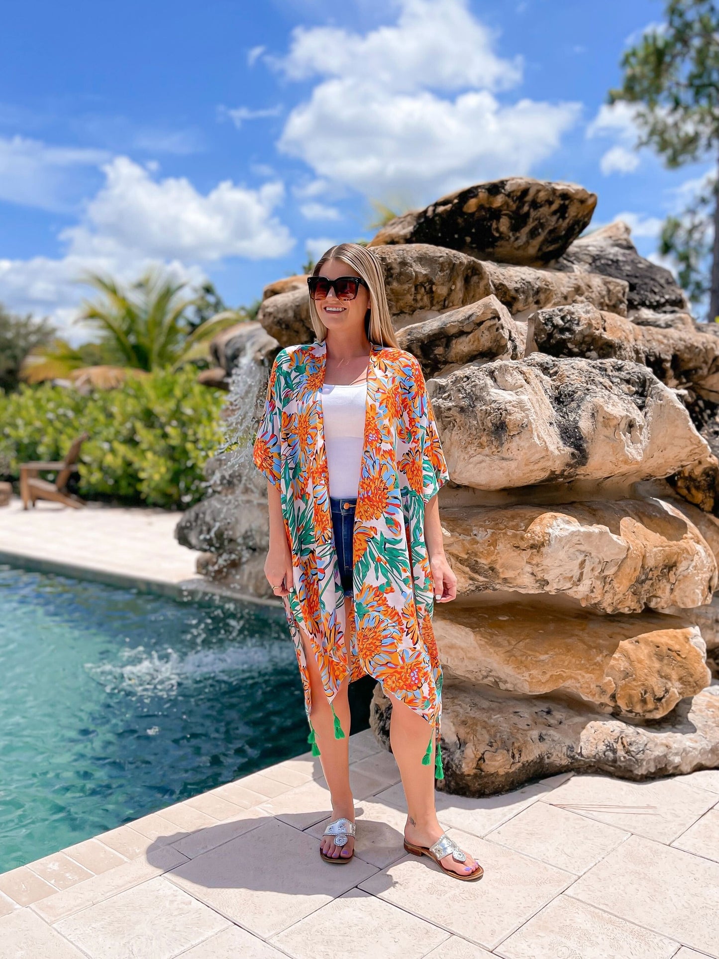 PREORDER: All Over Floral Print Kimono in Two Colors