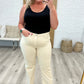 Alice High Rise Over Dyed 90's Straight Jeans in Light Khaki