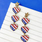 PREORDER: American Flag Heart Trio Dangle Earrings