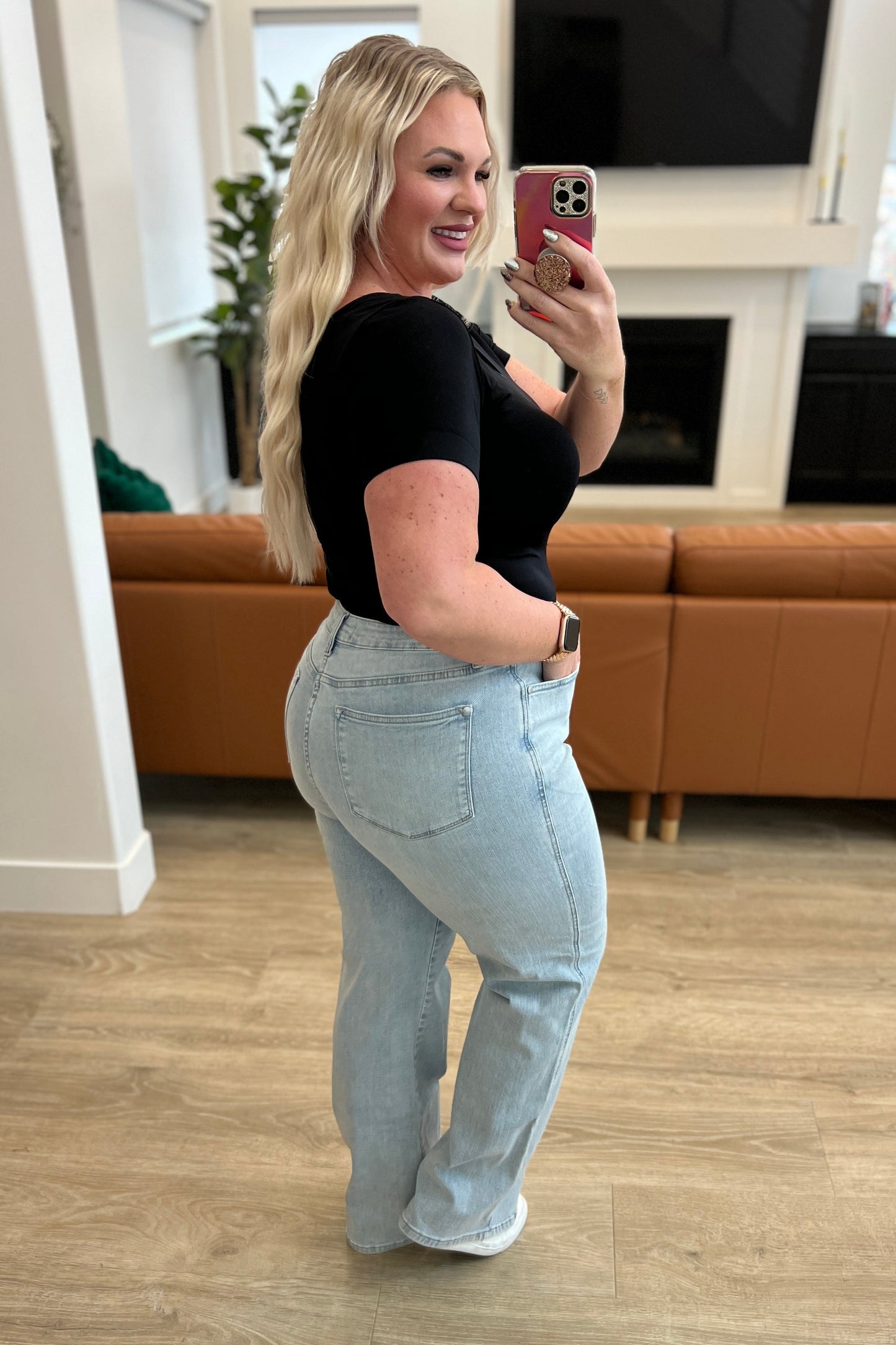 Judy Blue Tummy Control Vintage Wash Straight Jeans