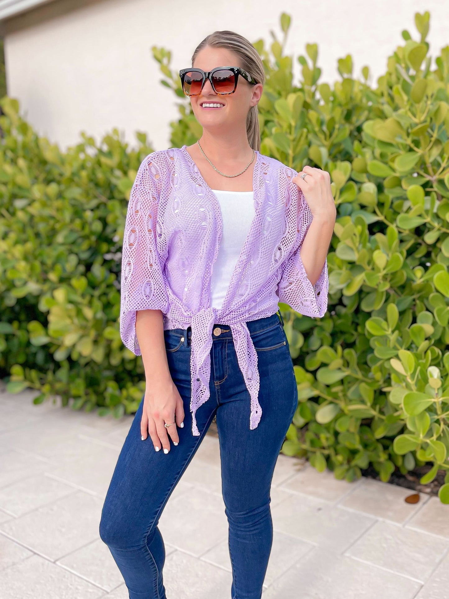 PREORDER: Tie Waist Mesh Cardigan in Three Colors