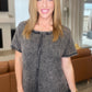 A Wink And A Smile Waffle Knit Top in Ash Black
