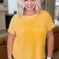 A Wink And A Smile Waffle Knit Top in Yellow Gold