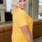 A Wink And A Smile Waffle Knit Top in Yellow Gold