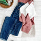 Color Block Knit Sweater In Mauve, Taupe & White