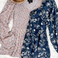 Smocked Babydoll Blouse In Ditsy Floral
