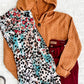 Cable Knit Hooded Cardigan In Burnt Orange