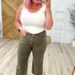 Judy Blue Wide Leg Crop Jeans in Olive