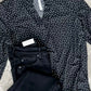 Gabby Front Top With Button Sleeve Detail In Black Polka Dots