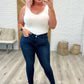 Judy Blue Mid Rise Crinkle Ankle Skinny Jeans