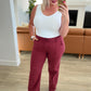 Judy Blue High Rise Front Seam Straight Jeans in Burgundy