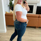 Judy Blue Mid Rise Vintage Raw Hem Skinny Jeans