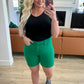 Judy Blue Tummy Control Cuffed Shorts in Green