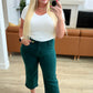 Judy Blue High Rise Tummy Control Wide Leg Crop Jeans in Teal
