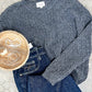 Chenille Cable Knit Sweater In Naval