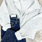 Ultra Soft Collared Pullover In Heathered Grey