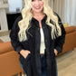Oversized Basic Fleece Shacket in Black