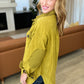 Oversized Basic Fleece Shacket in Olive Mustard