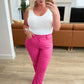 Judy Blue Tummy Control Faux Leather Pants in Hot Pink