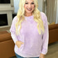 Acid Wash French Terry Pullover in Lavender