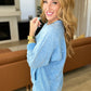 Acid Wash French Terry Pullover in Deep Sky