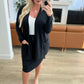 Slouchy Pocket Open Cardigan in Black