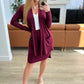 Self-Tie Tulip Hem Skirt in Dark Burgundy