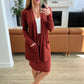 Slouchy Pocket Open Cardigan in Dark Rust