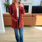 Slouchy Pocket Open Cardigan in Dark Rust