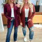 Slouchy Pocket Open Cardigan in Dark Rust
