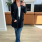 Slouchy Pocket Open Cardigan in Black