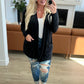 Slouchy Pocket Open Cardigan in Black