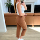 Judy Blue High Rise Tummy Control Wide Leg Crop Jeans in Camel