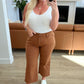 Judy Blue High Rise Tummy Control Wide Leg Crop Jeans in Camel