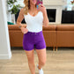 Judy Blue Tummy Control Cuffed Shorts in Purple