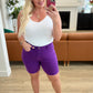 Judy Blue Tummy Control Cuffed Shorts in Purple