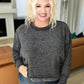 Brushed Hacci Oversized Sweater in Black