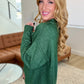 Garment Dyed Front Seam Sweater in Heather Dark Green
