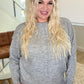 Garment Dyed Front Seam Sweater in Heather Grey