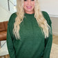 Garment Dyed Front Seam Sweater in Heather Dark Green