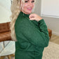 Garment Dyed Front Seam Sweater in Heather Dark Green