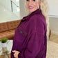 Oversized Basic Fleece Shacket in Plum