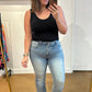 Judy Blue High Rise Plaid Cuff Vintage Straight Jeans