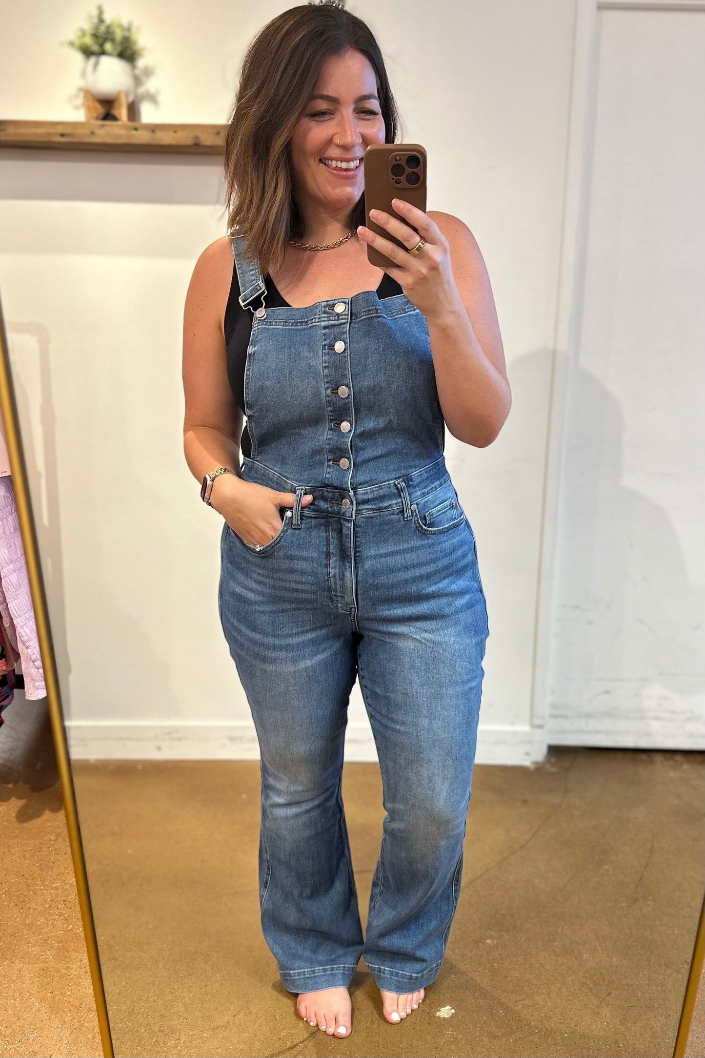 Judy Blue Control Top Retro Flare Overalls