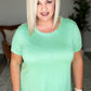 Relaxed Crew Neck Short Sleeve Top in Sage Foam