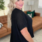 Dolman Short Sleeve Front Seam Top in Black